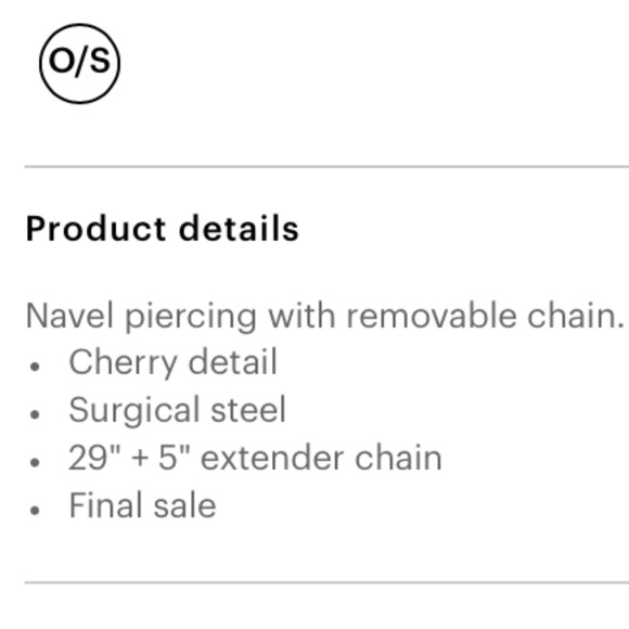 🎀4/$25🎀 🍒 Cherry Navel piercing jewelry, NWT 🍒 - Picture 4 of 5